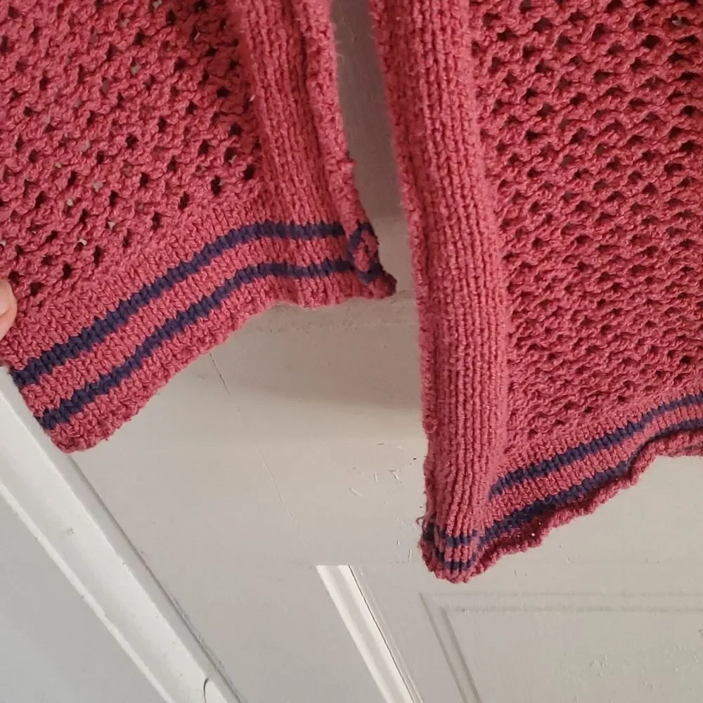 Free People Net Knit Hooded Sweater